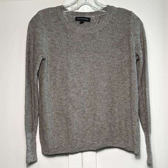 Banana Republic Sweaters - Banana Republic Womens XS‎ Olive Marled Knit Tulip Crossover Back Crew Sweater